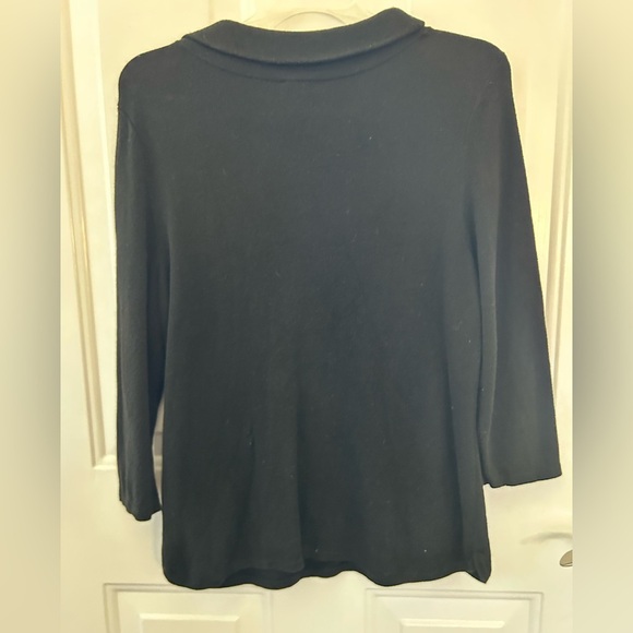 Talbots Black Embellished Sweater Size Medium Petite - Picture 7 of 8